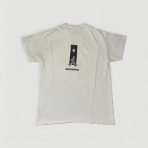 Mac Miller Swimming Graphic T-Shirt White Medium 18x25